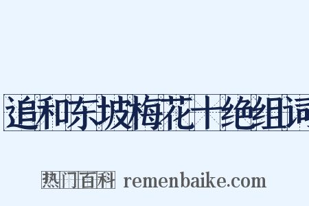 追和东坡梅花十绝组词是什么意思的图片